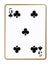 Five Clubs Isolated Playing Card