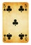 Five of Clubs Vintage playing card - isolated on white