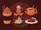 five coffee autumn day icons