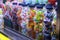 five-color cotton candy, multi-colored nuggets in ho thi ky street food, ho chi minh city