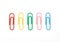 Five color paperclips