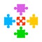 Five color puzzle - vector