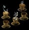 Five cups with different kinds of coffee