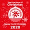 The Five Days of Christmas - Happy Covid Christmas 2020 festive message on a red background