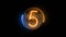 Five. Digit 5 Nixie tube indicator digit. Gas discharge indicators and lamps. 3D. 3D Rendering