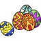 Five Easter Eggs Cartoon Colored Clipart
