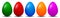 Five Easter eggs, collection of colored eggs, Easter symbol -