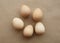 Five eggs of Guinea fowl.