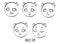 Five emotions of cat`s head - emoji