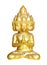 Five face golden Buddha on white background