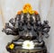 Five Faced Ganesh Murti with Flowers