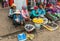 Five female ambulant vendors at Phsar Leu Market, Sihanoukville Cambodia