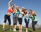 Five Female Runners Training For Race