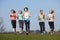 Five Female Runners Training For Race