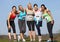 Five Female Runners Training For Race