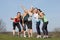 Five Female Runners Training For Race