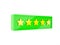 Five glowing stars rating in green box