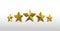 Five gold star rate review customer experience quality service excellent feedback concept on best rating satisfaction background