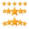 Five gold star rating and success review evaluation set