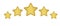 Five gold stars rating.  Golden stars - best, top