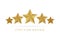 Five golden rating star illustration in white background