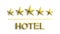 Five golden stars and word Hotel