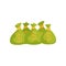 Five green bags with dollar signs full of money. Banking and financial theme. Flat vector design