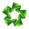 Five green recycling arrows