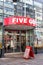 Five Guys fast food hamburger restaurant brand with logo portrait format in Stuttgart, Germany