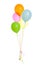 Five Helium balloons isolated