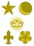 Five heraldry symbols