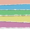 Five horizontal torn layers of paper of different colors placed one under other with soft shadow. Template paper design. Vector