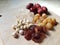 Five ingredients  make sweet soup : dried lotus seeds, snow birth nest, dried chinese apple, dried longan fruit full fruit and sl