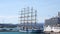 Five mastered tall ship in Corfu Greece