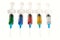 Five medical disposable syringes