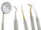 Five Medical instruments on white background