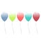 Five multicolor balloons isolated on white