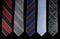 Five neckties is different colors