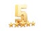 Five number and five gold star rate. 5 stars rating, excellent feedback concept