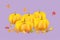 Five orange pumpkins with a gradient fill