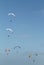 Five paragliders off the coast of San Diego, California