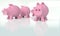 Five pink piggy banks
