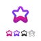 Five point Star Logo design ribbon vector template. Creative Media Social Logotype concept icon