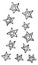 Five point stars with inline star, fun hand drawn vector art