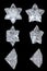 Five pointed, six point diamond stars