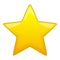 Five pointed yellow star icon, cartoon style