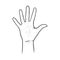 Five raised fingers as a greeting to say Hi. Highfive gesture axpressinf approval or salutation. Vector illustration