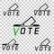 Five simple icon vote, at transparent effect background
