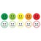 Five smile icon emotions satisfaction rating feedback