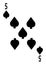 The five of spades card in a regular 52 card poker playing deck